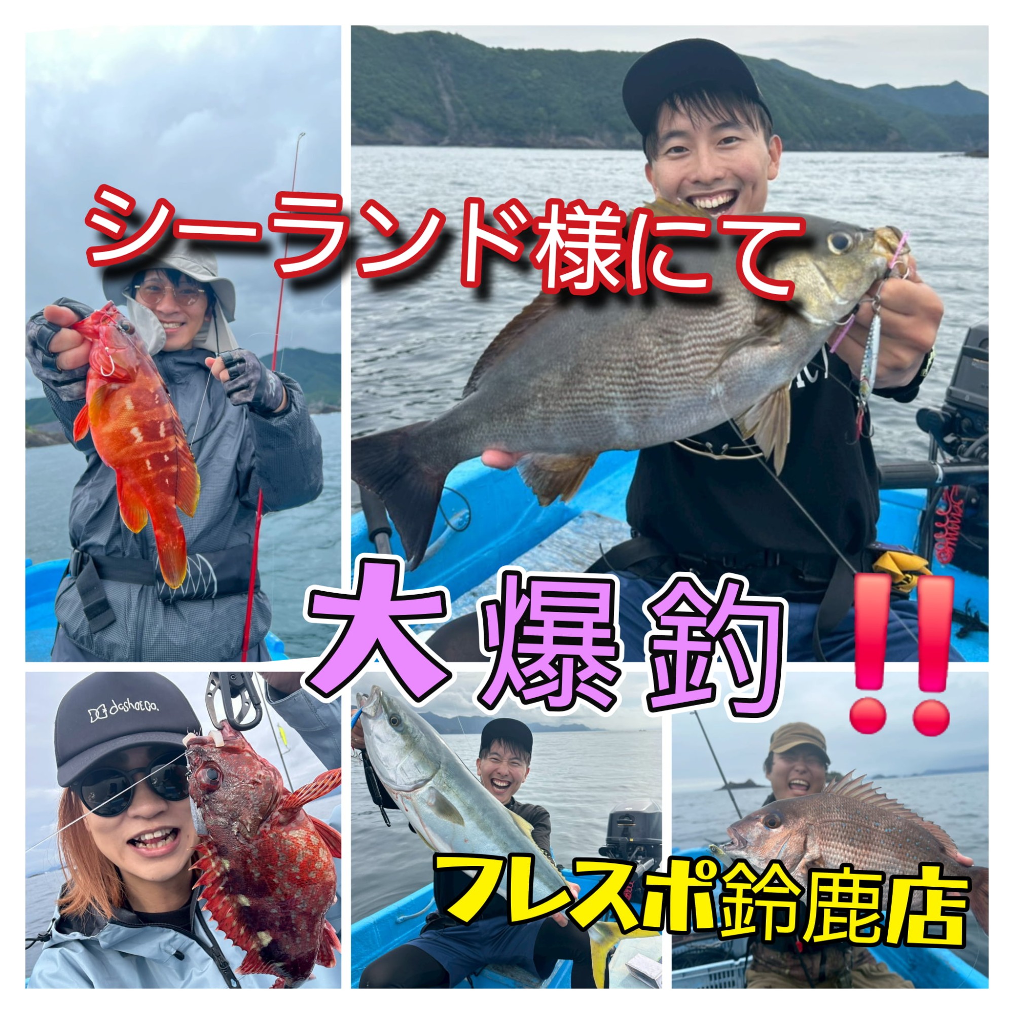 錦 シーランド様にて】青物・イサキ・マダイ・ロックフィッシュ